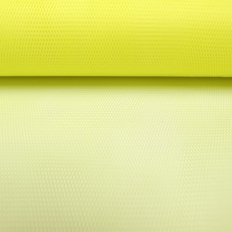 Tulle jaune fluo rigide largeur 150cm - 10cm - Mercerine