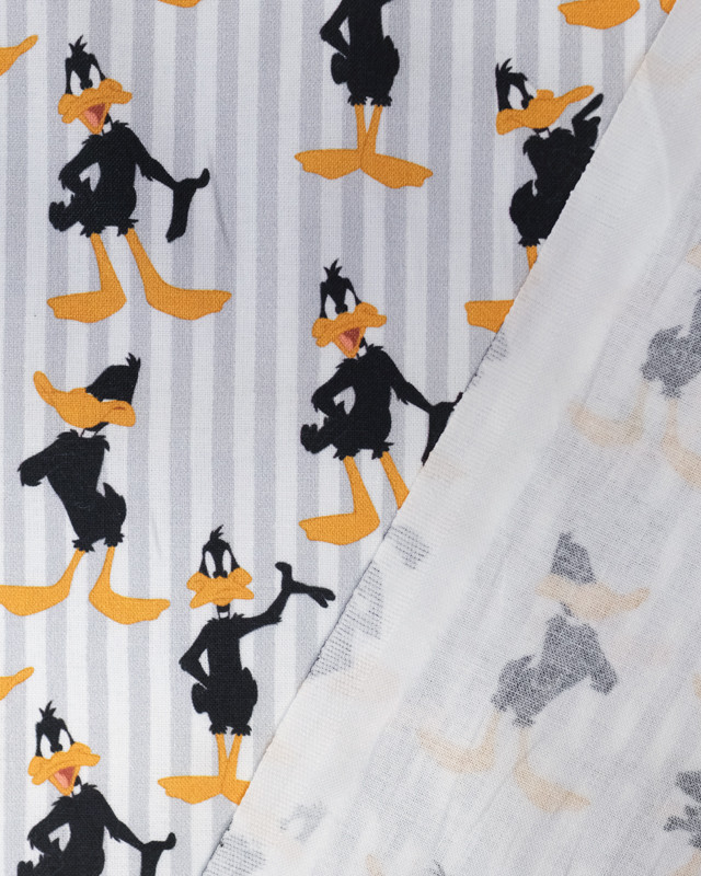 Tissu Looney tunes fond rayé 
