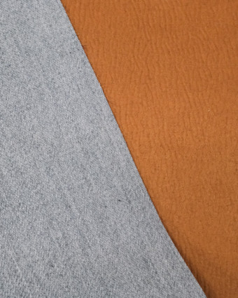 Simili cuir marron caramel : Tissu aspect daim - Mercerine
