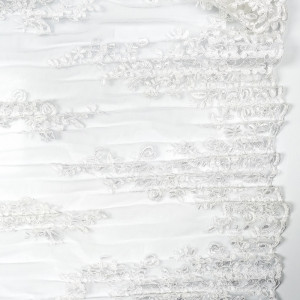 Dentelle plissée Luxe blanc bord festonné -  Mercerine