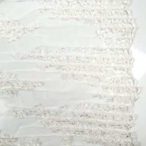 Dentelle plissée Luxe écru bord festonné -  Mercerine