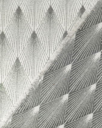 Jacquard - Tissu au metre - Comete -  Gris/Argent - Mercerine