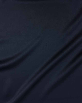 Tissu crêpe envers satin bleu marineCristina x10cm -  Mercerine