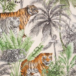 Tissu Viscsoe Lin tigre végétal -  -  Mercerine