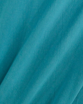 Tissu Coton lavé bleu vert - Mercerine