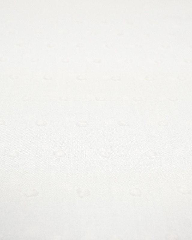 Plumetis de Coton Blanc  - Mercerine