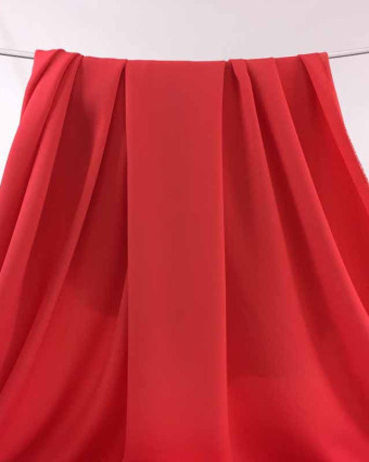 Tissu crêpe envers satin corail Cristina - Mercerine