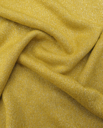 Maille Viscose lurex Jaune -10Cm -  Mercerine