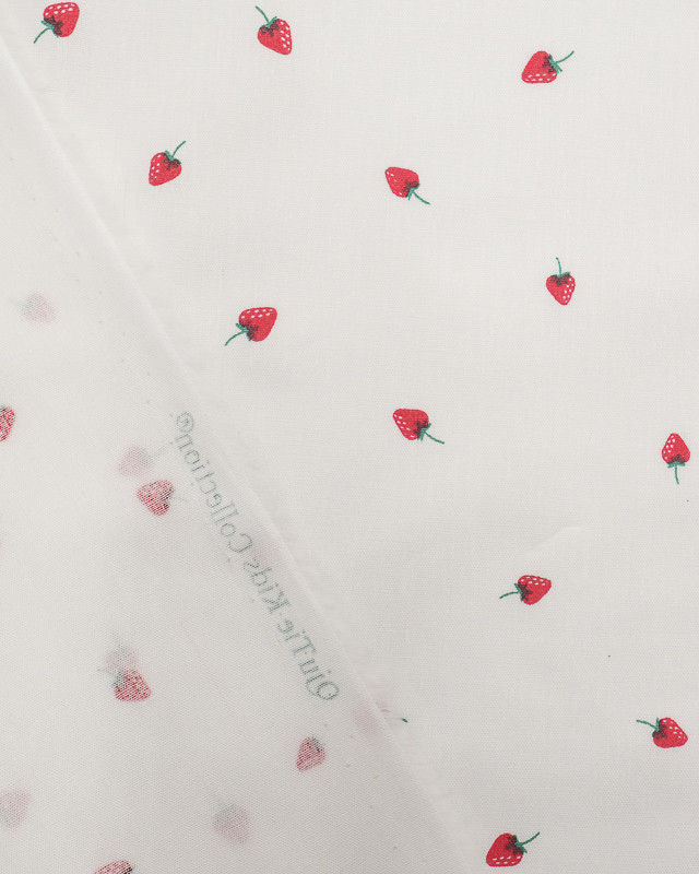 Popeline de Coton Imprimé fruits petite fraise - Mercerine