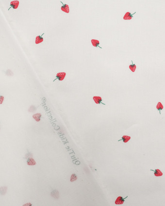 Popeline de Coton Imprimé fruits petite fraise - Mercerine
