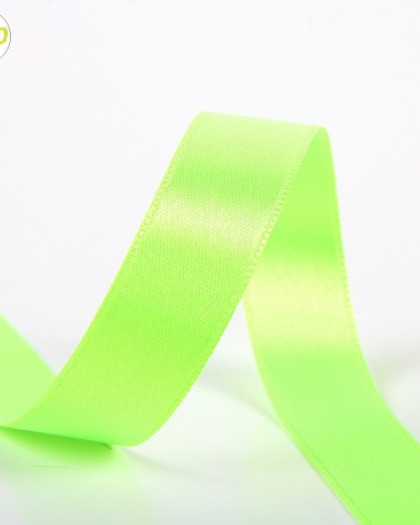 Ruban satin vert fluo