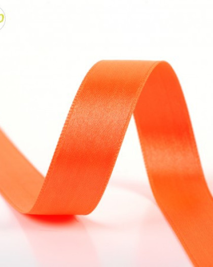 Ruban satin orange fluo