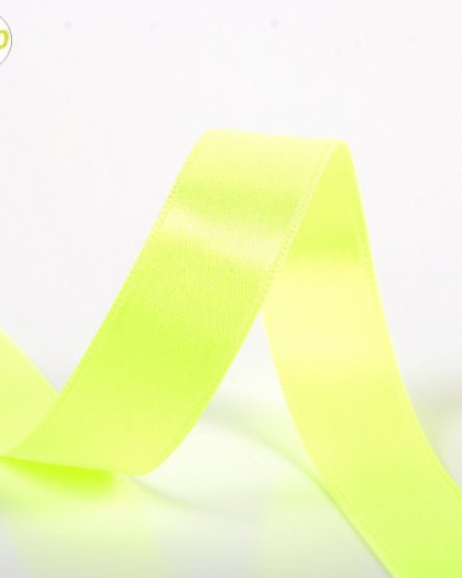 Ruban satin jaune fluo
