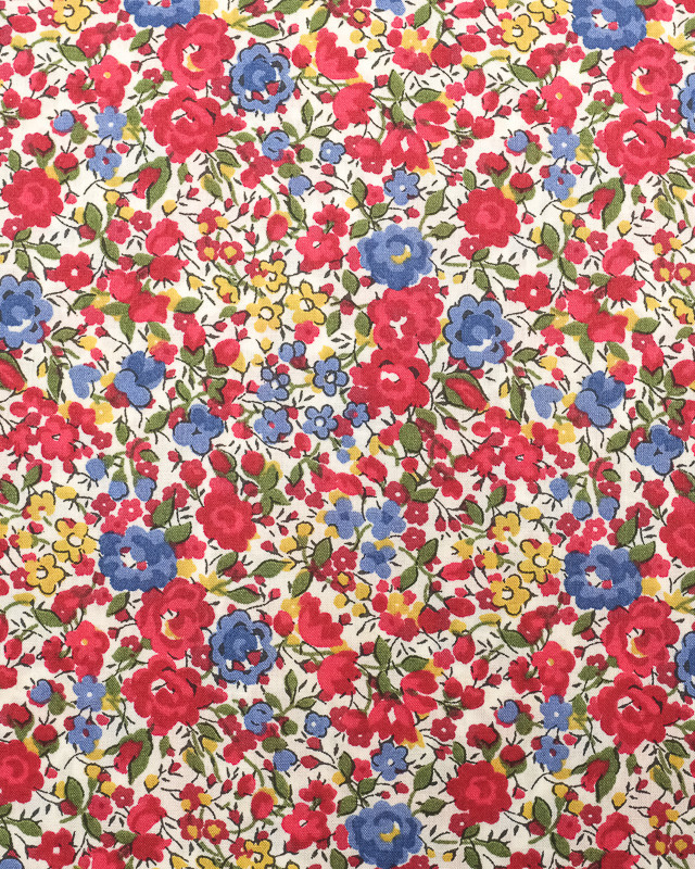 Coton Liberty Fabrics rouge - Emma and Georgina C - Mercerine