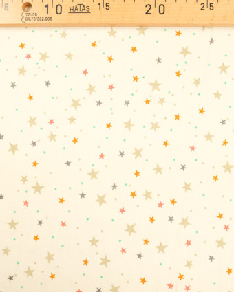 Coton lavé crème Etoiles - Mercerine