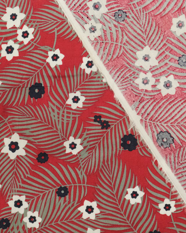Tissu fleuri Margaux bordeaux- Mercerine