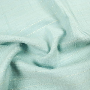 Coton Sari texturé bleu  rayé...