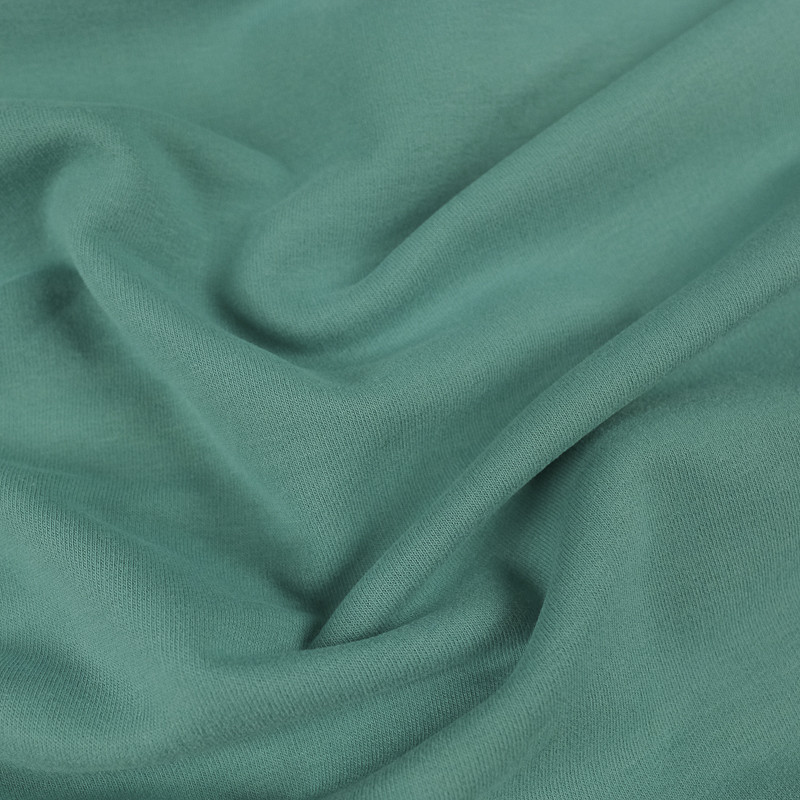 Jersey molleton doux bleu vert - Sweat fin Bio Oekotex