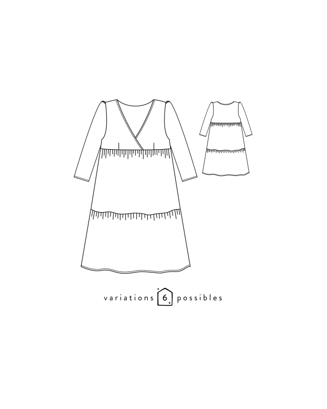 EUGENIE -Patron de couture - blouse et robe - Atelier Scammit - Mercerine