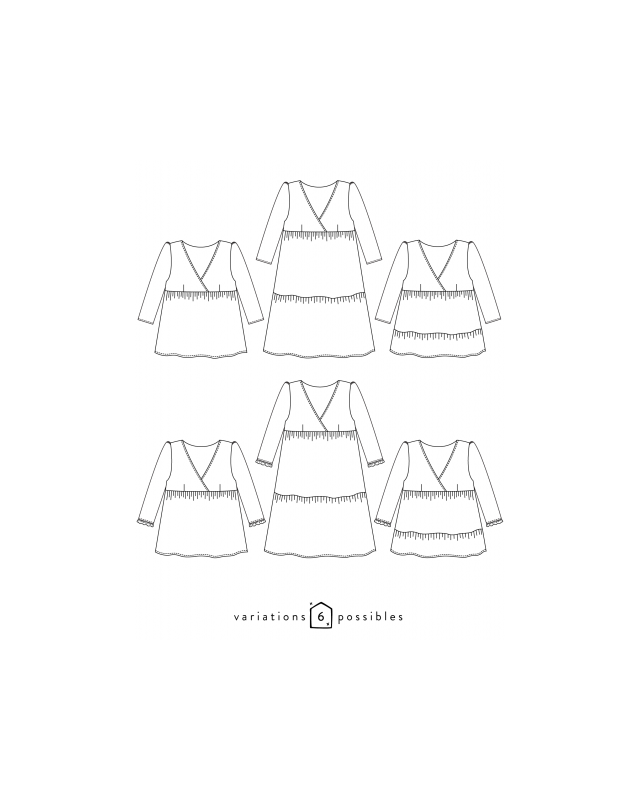 EUGENIE -Patron de couture - blouse et robe - Atelier Scammit - Mercerine