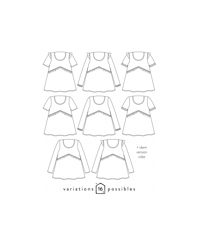 VIREVOLTE -patron de couture -blouse et robe - Atelier Scammit - Mercerine
