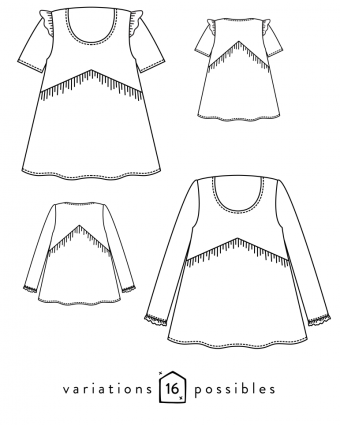 VIREVOLTE -patron de couture -blouse et robe - Atelier Scammit - Mercerine