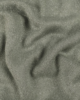 Maille Viscose lurex gris -10Cm -  Mercerine