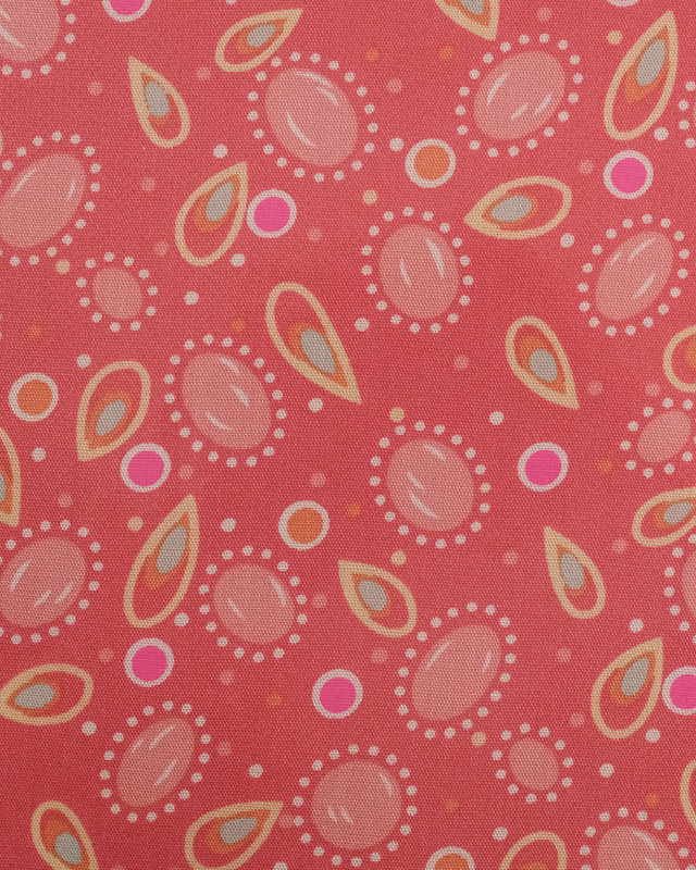 Popeline de coton enduite Tsigane rose indien - Tissu enduit - Mercerine