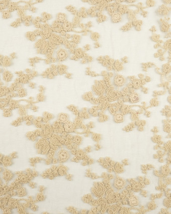 Tissu dentelle camel 