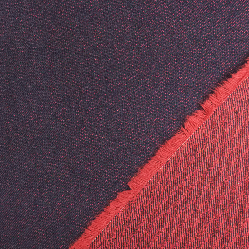  Tissu Jean rouge et bleu Tissé en france Mercerine - Mercerine