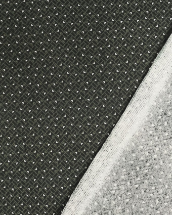 Coton imprimé carré géométrique noir -Mercerine
