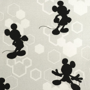 Tissu Mickey silhouette noire
