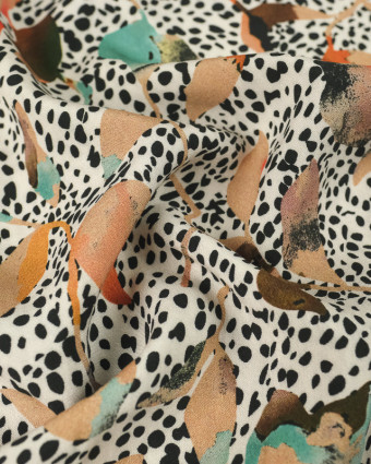 Viscose blanche Art floral -100% Francaise