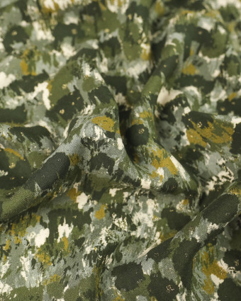 Viscose verte impression abstraite -100% Francaise