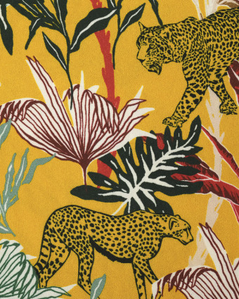 Tissu Tissu jaune jungle -100% Francaise - Mercerine -  Mercerine