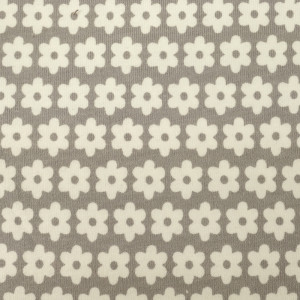 Jersey coton fleurs géométriques grises -  Mercerine