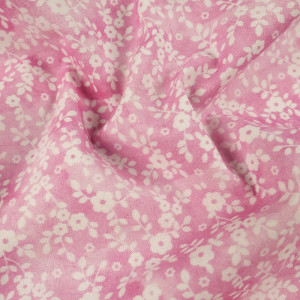 Tissu coton Apremont fleuri  rose