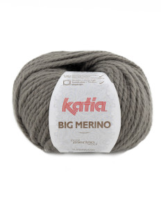 Pelotes De Laine Katia Big Merino Gris N°12 - 55% Laine Vierge, Aiguille N°7