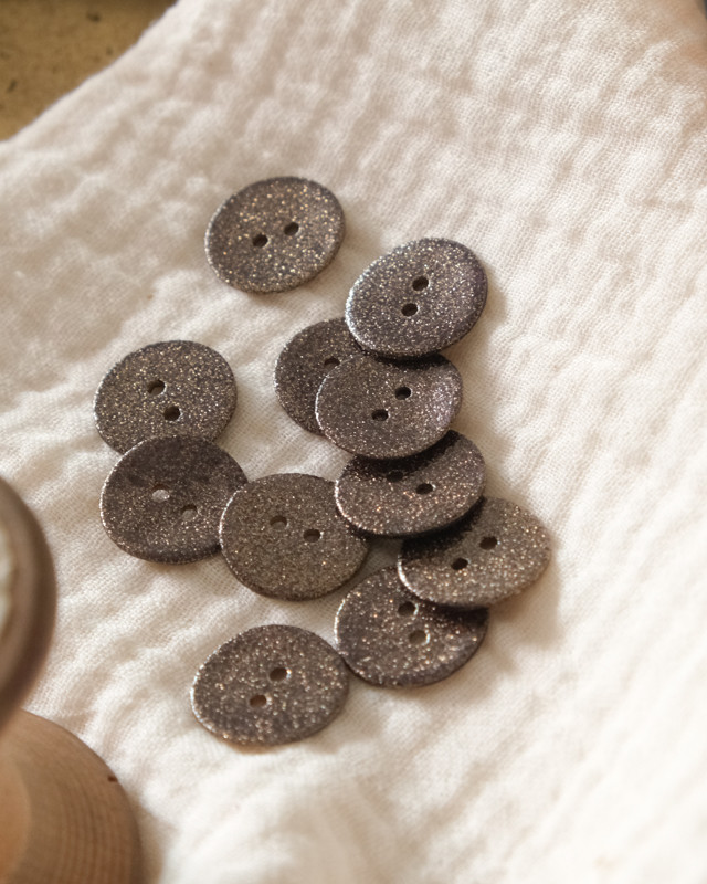 Mercerie : bouton pailleté 14mm -  Mercerine
