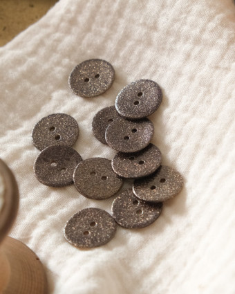 Mercerie : bouton pailleté 14mm -  Mercerine