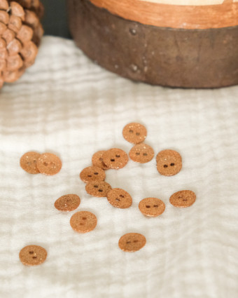 Bouton à coudre cuivré pailleté 10mm - Made in France - Mercerine