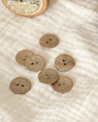 Mercerie : bouton laiton doré 18mm -  Fait en France - Mercerine