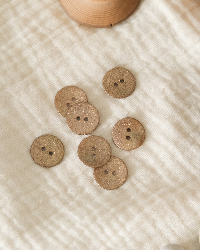 Mercerie : bouton laiton doré 18mm -  Fait en France - Mercerine
