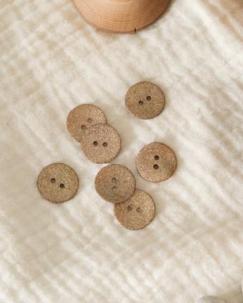 Mercerie : bouton laiton doré 18mm -  Fait en France - Mercerine