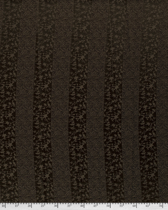 Tissu satin fleur zebre kaki ton sur ton - Mercerine