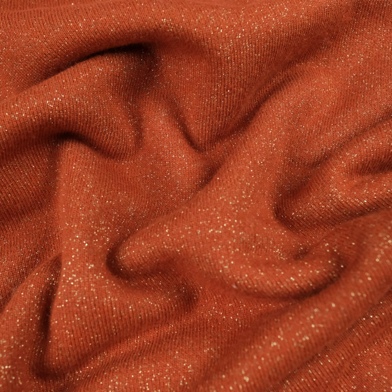 Tissu Tissu sweat lurex brique - Mercerine