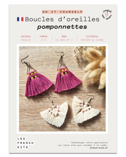 Kit créatif DIY - Boucles d'oreilles - Pomponnette - Mercerine