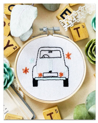 Kit French'Kit créatif broderie - 2CV du bonheur - Mercerine