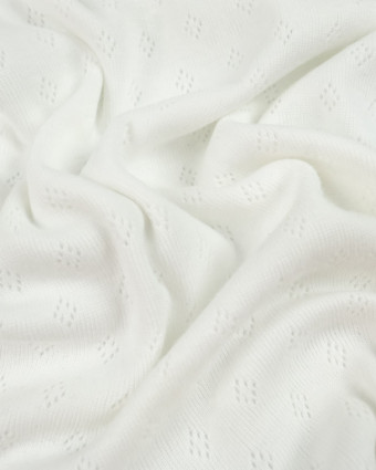 Tissu Jersey ajouté blanc Oeko-tex bleu écru - Mercerine