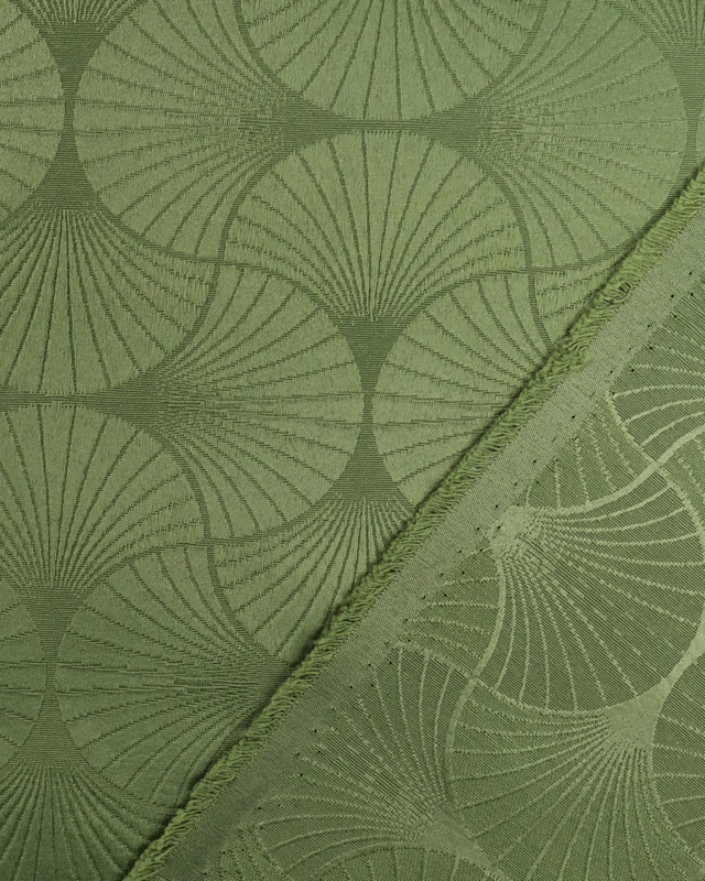 Tissu francais : Jacquard Freda vert - Mercerine